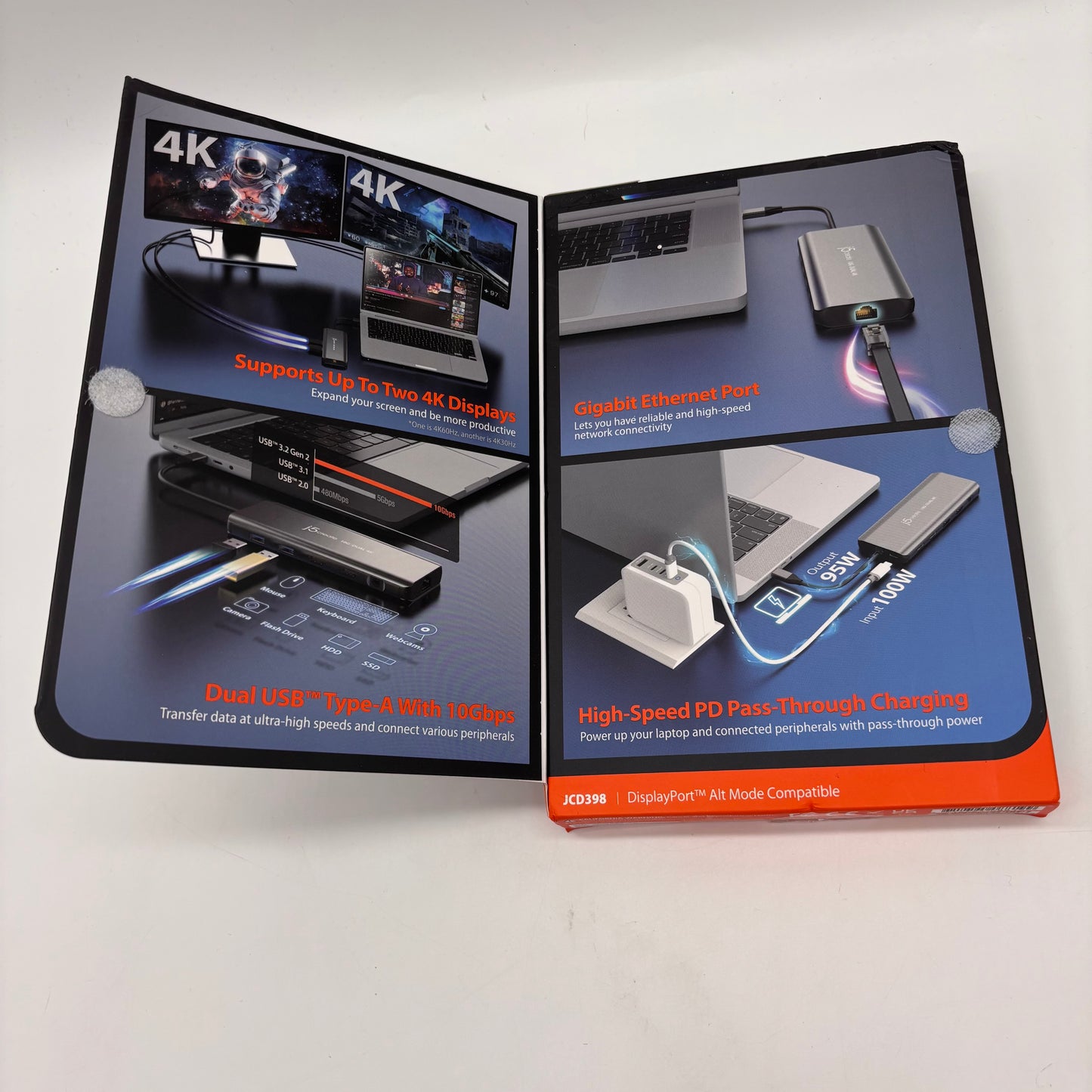 New J5Create USB-C Dual 4K HDMI 7-in-1 Functions JCD398