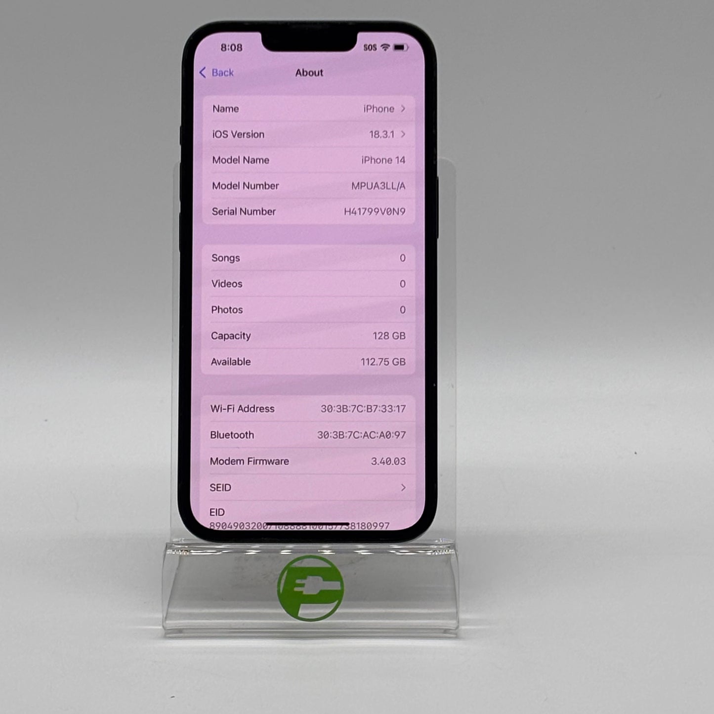 T-Mobile Apple iPhone 14 128GB 18.0 Midnight MPUA3LL/A