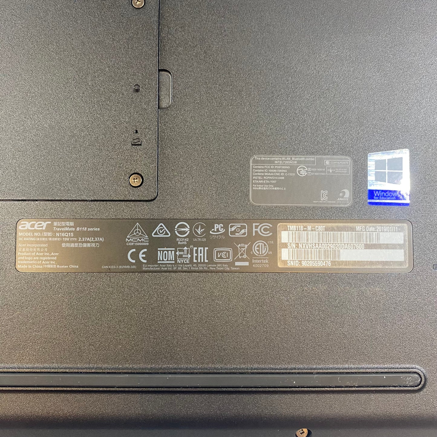 Acer TravelMate B118 Series N16Q15 11.6" Celeron N4000 1.1GHz 4GB RAM 64GB SD