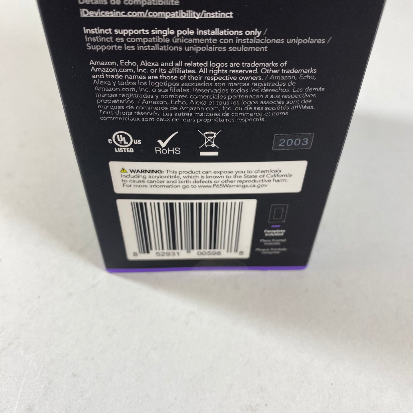 New iDevices Instinct Smart Light Switch With Alexa built-in IDEV0022