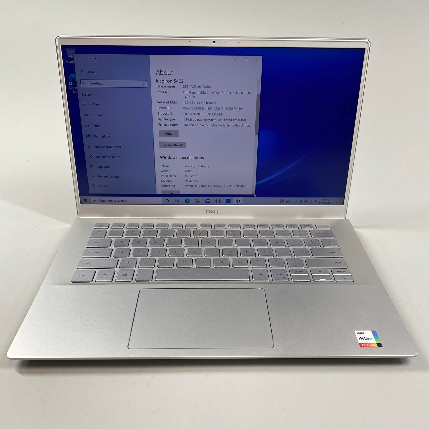 Dell Inspiron 5402 14" i7-1165G7 2.8GHz 16GB RAM 512GB SSD