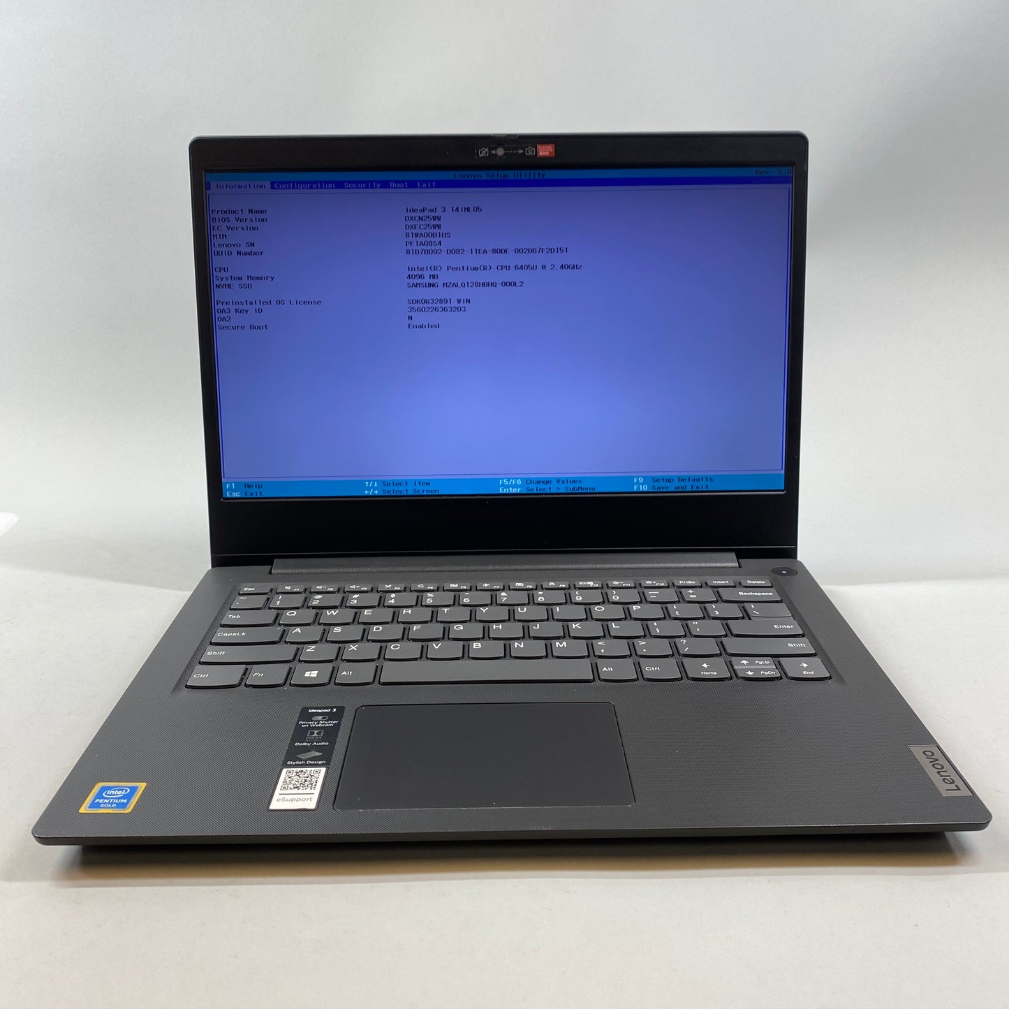 Lenovo IdeaPad 3 14IML05 14" Pentium Gold CPU 6405U 2.4GHz 4GB RAM 128GB SSD