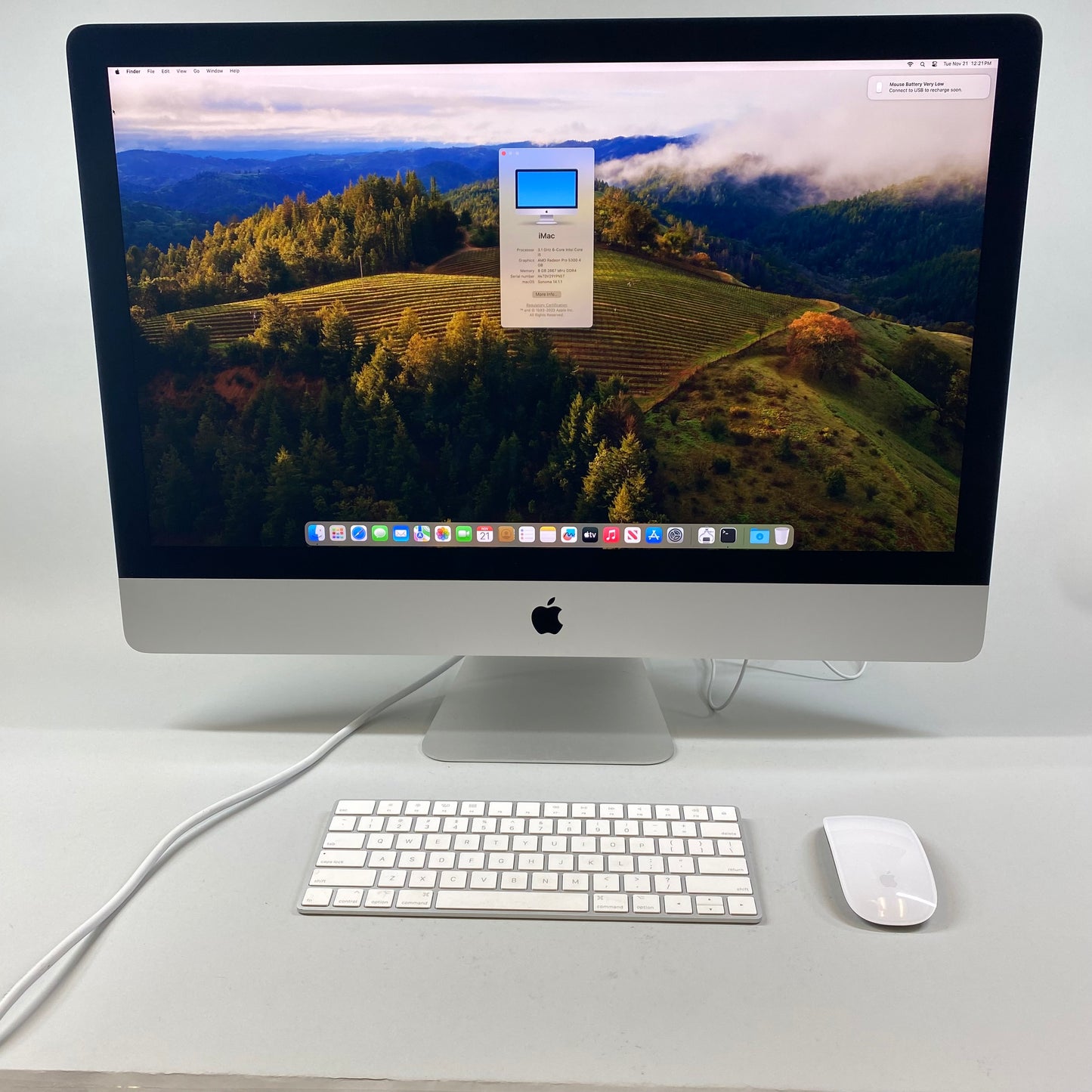 2020 Apple iMac 27" i5 3.1GHz 8GB RAM 256GB SSD Silver A2115
