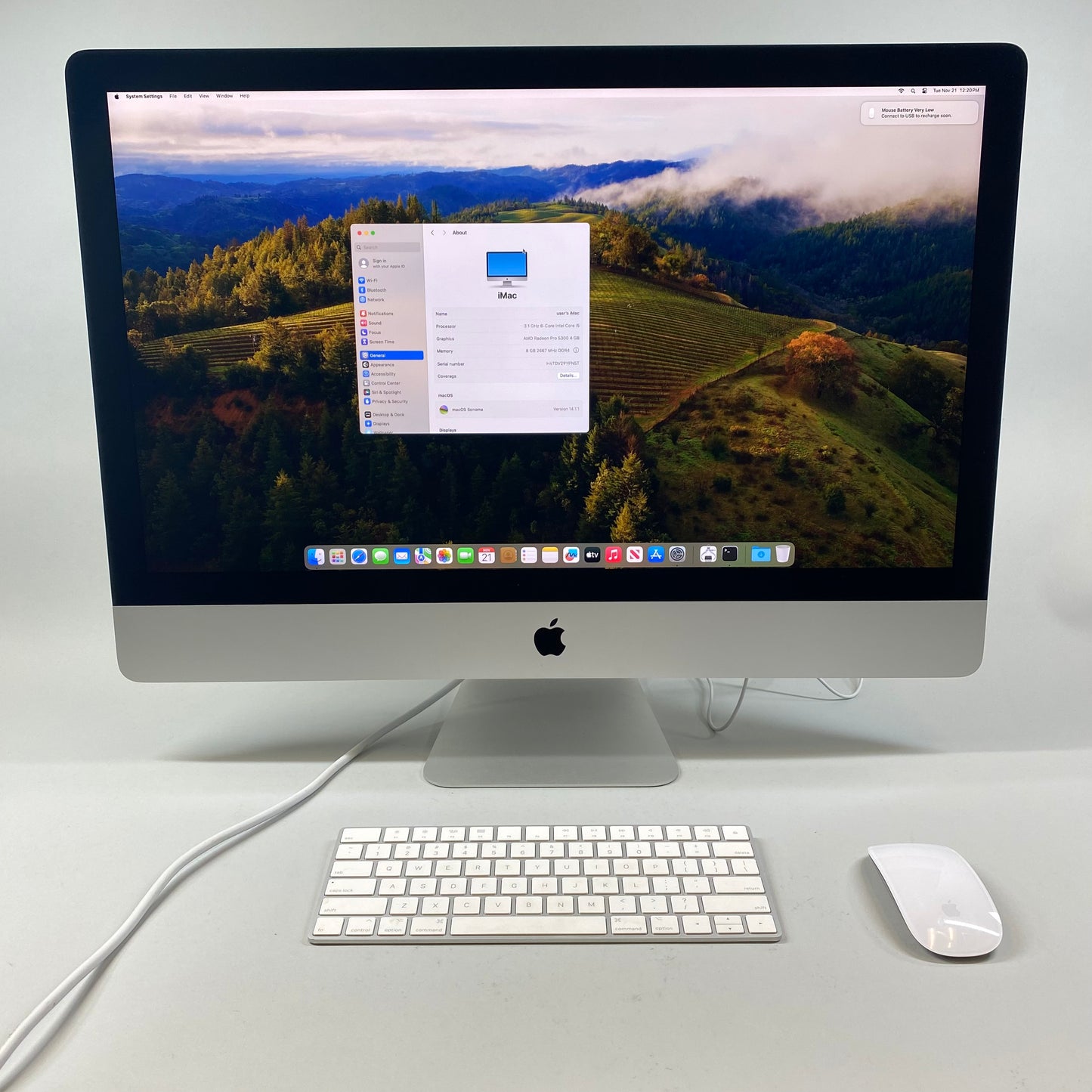 2020 Apple iMac 27" i5 3.1GHz 8GB RAM 256GB SSD Silver A2115