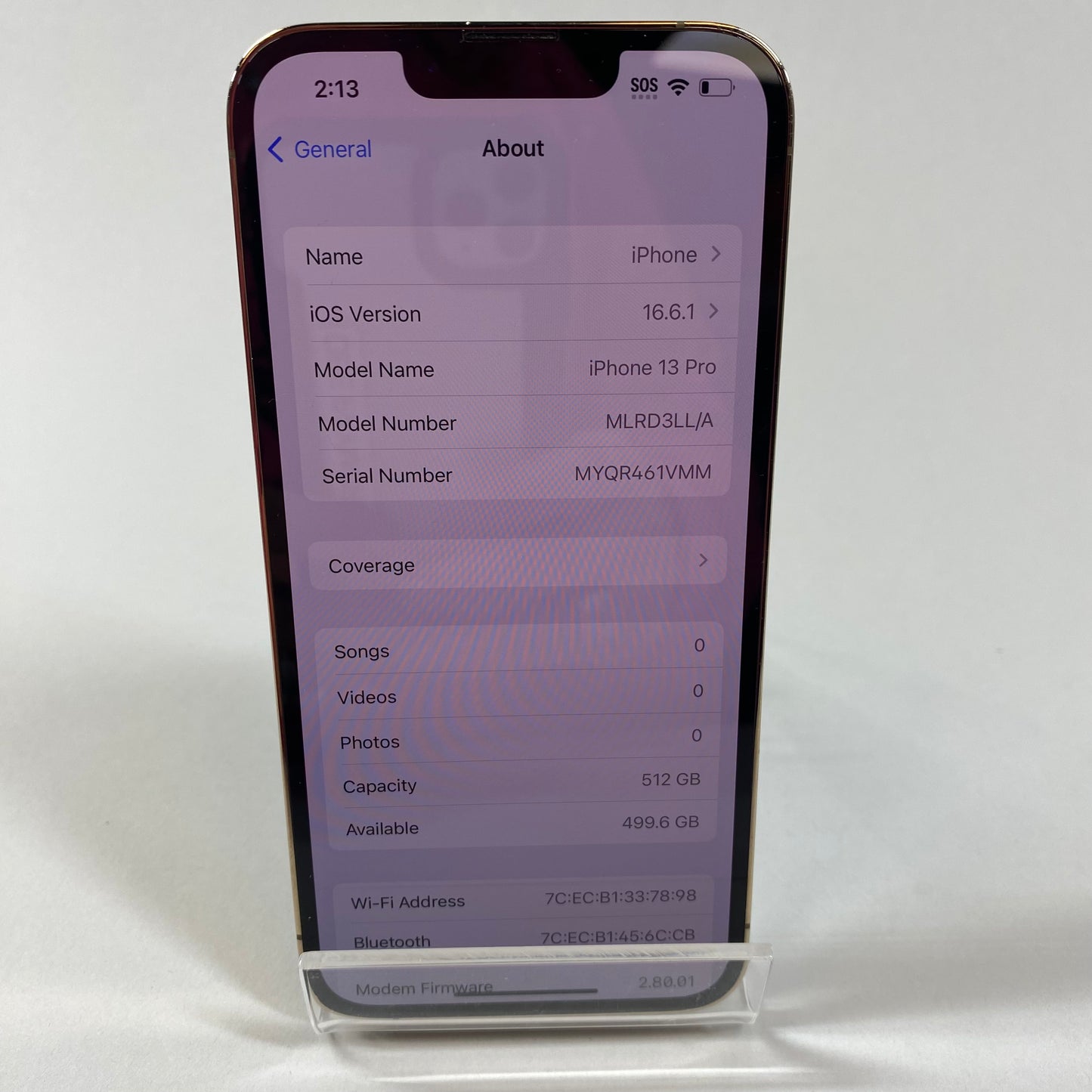 Unlocked Apple iPhone 13 Pro 512GB Gold MLRD3LL/A