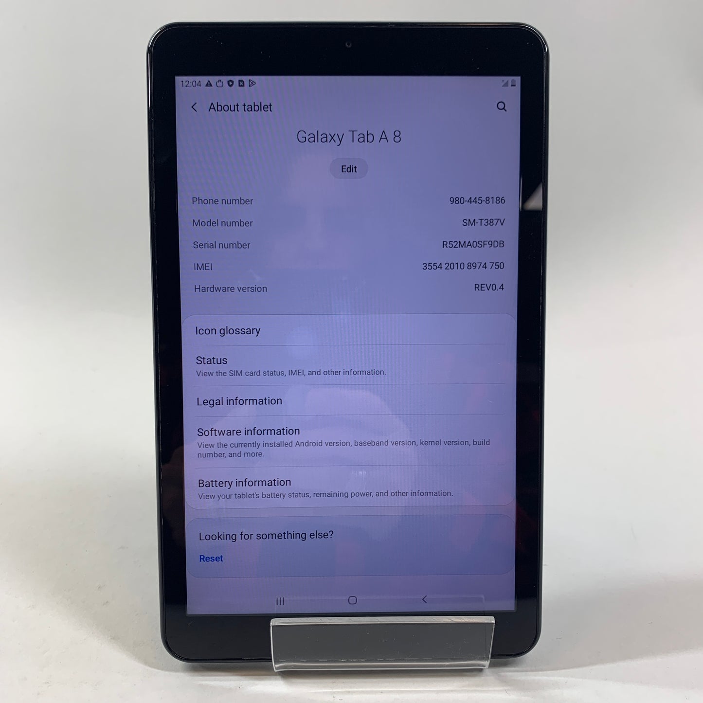 Verizon Samsung Galaxy Tab A 8.0" 32GB Black SM-T387V Clean