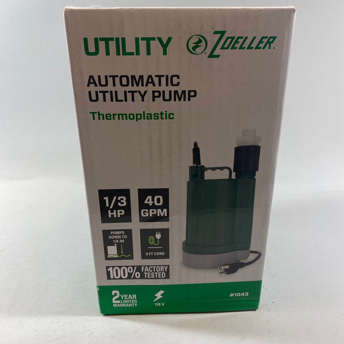 New Zoeller Utility Thermoplastic Automatic Pump 1043