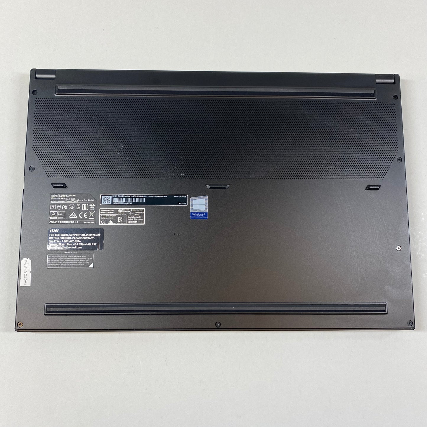 MSI GS66 Stealth MS-16V1 15.6" i9-10980HK 2.4GHz 32GB RAM 1TB SSD RTX 2070 Super w/ Max-Q Design