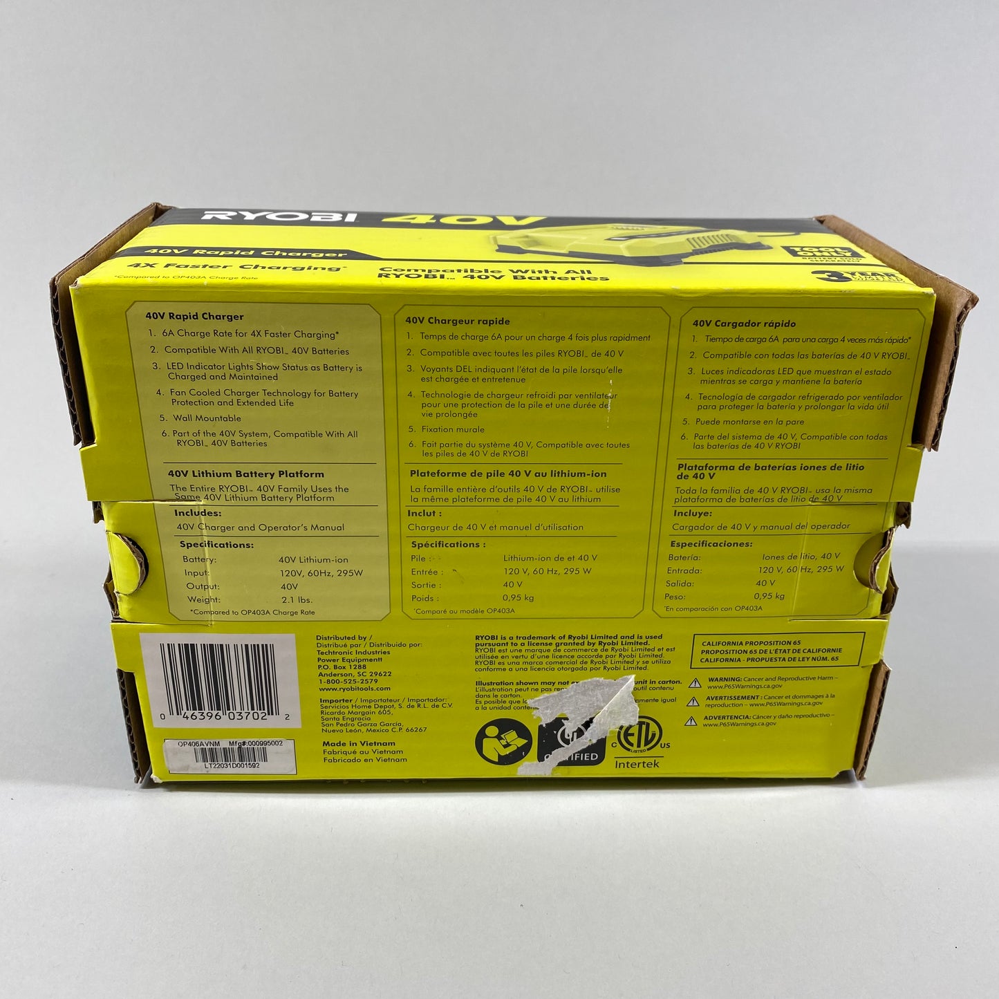 New Ryobi 40V Rapid Charger OP406A