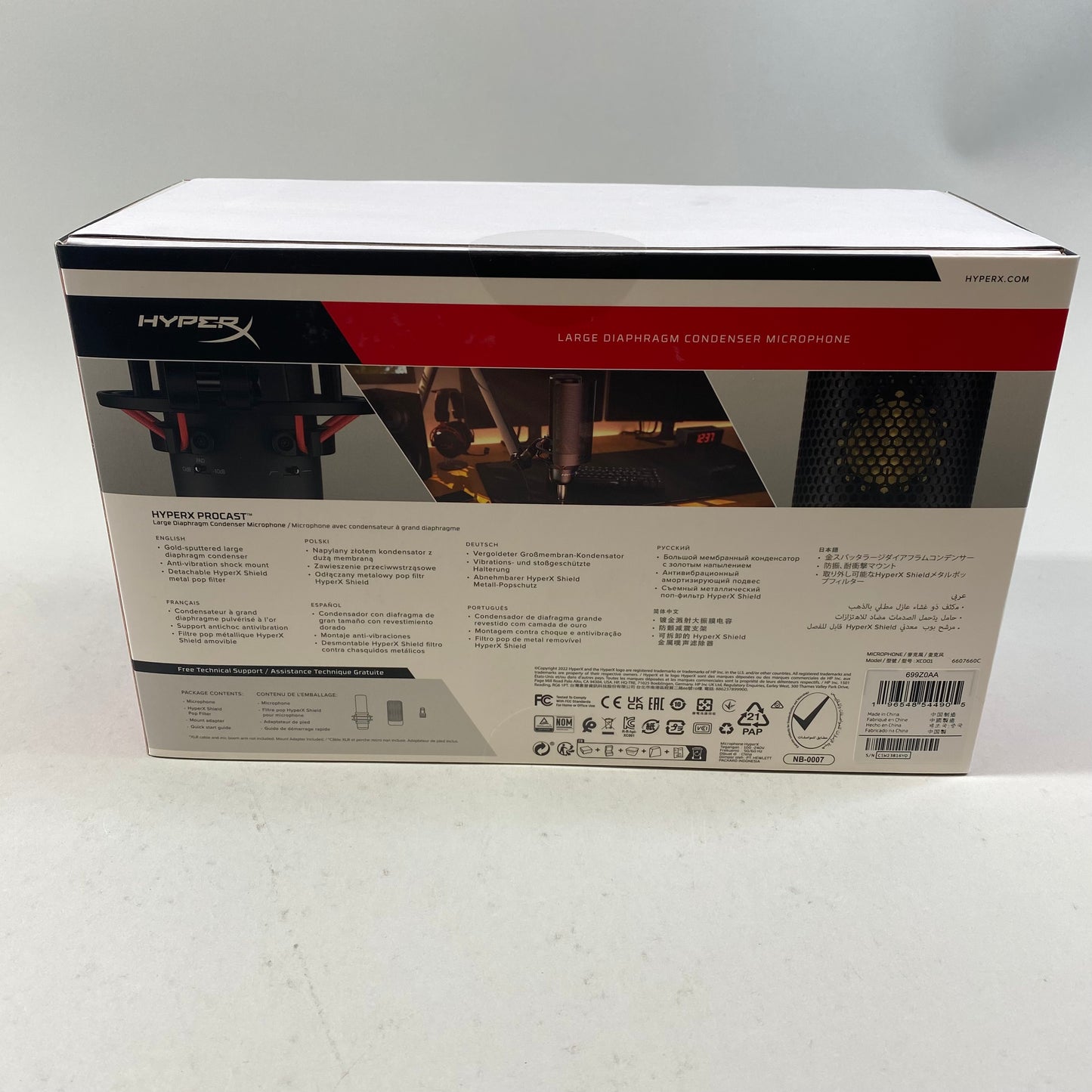 New HyperX ProCast Large Diaphragm Condenser Microphone XC001