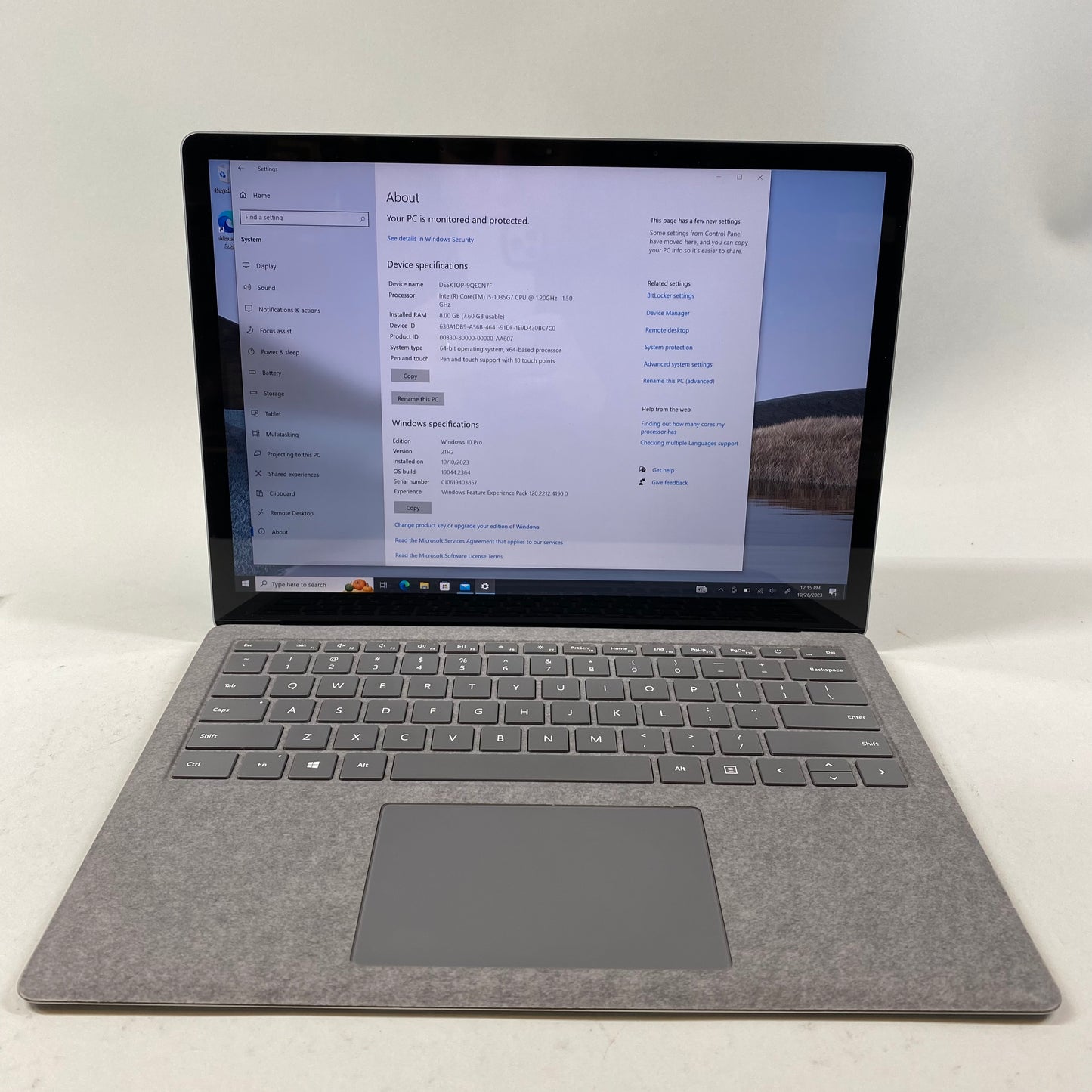 Microsoft Surface Laptop 3 1867 13.3" i5-1035G7 1.2GHz 8GB RAM 128GB SSD