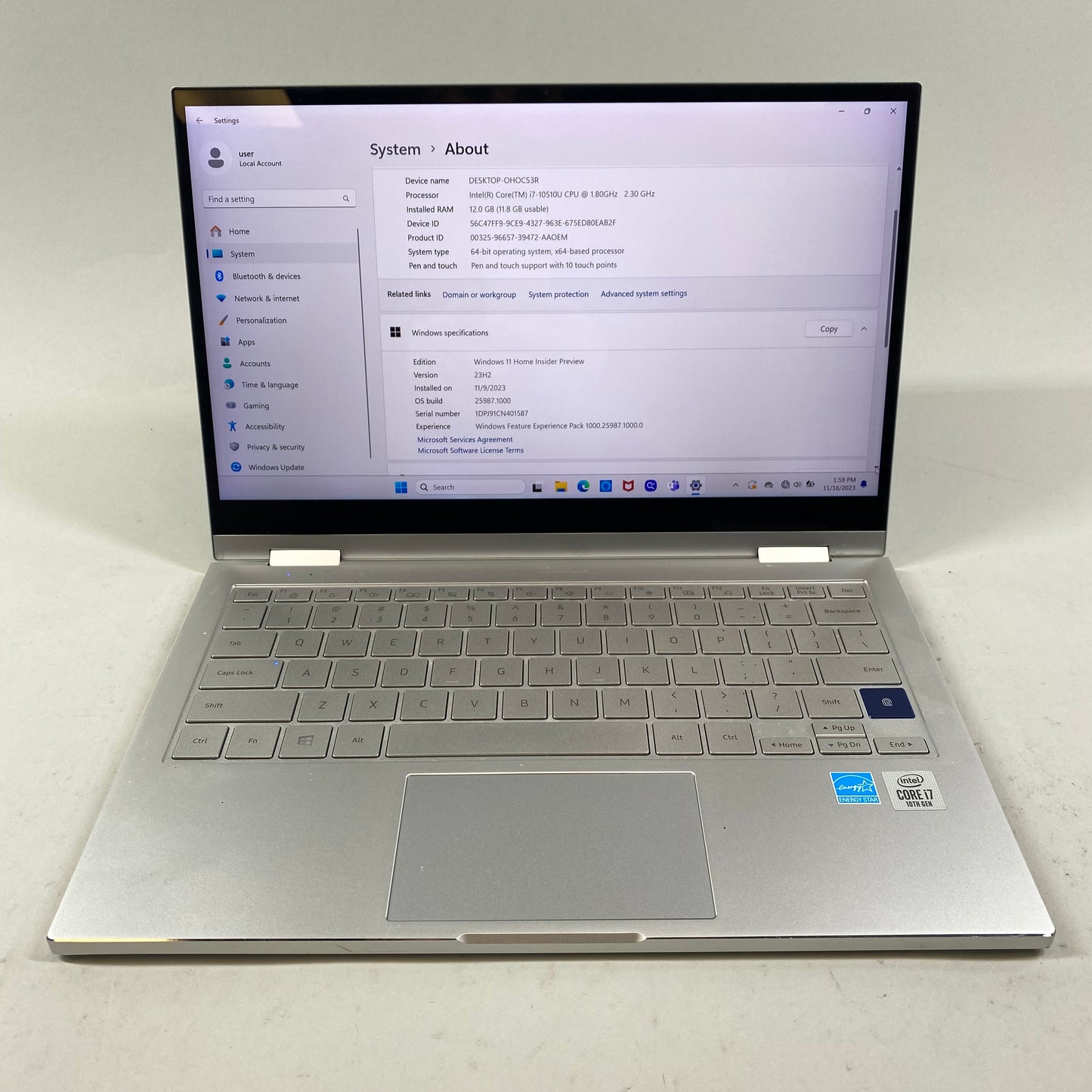 Samsung Galaxy Book Flex Alpha NP730QCJ 13.3" i7-10510U 1.8GHz 12GB RAM 512GB