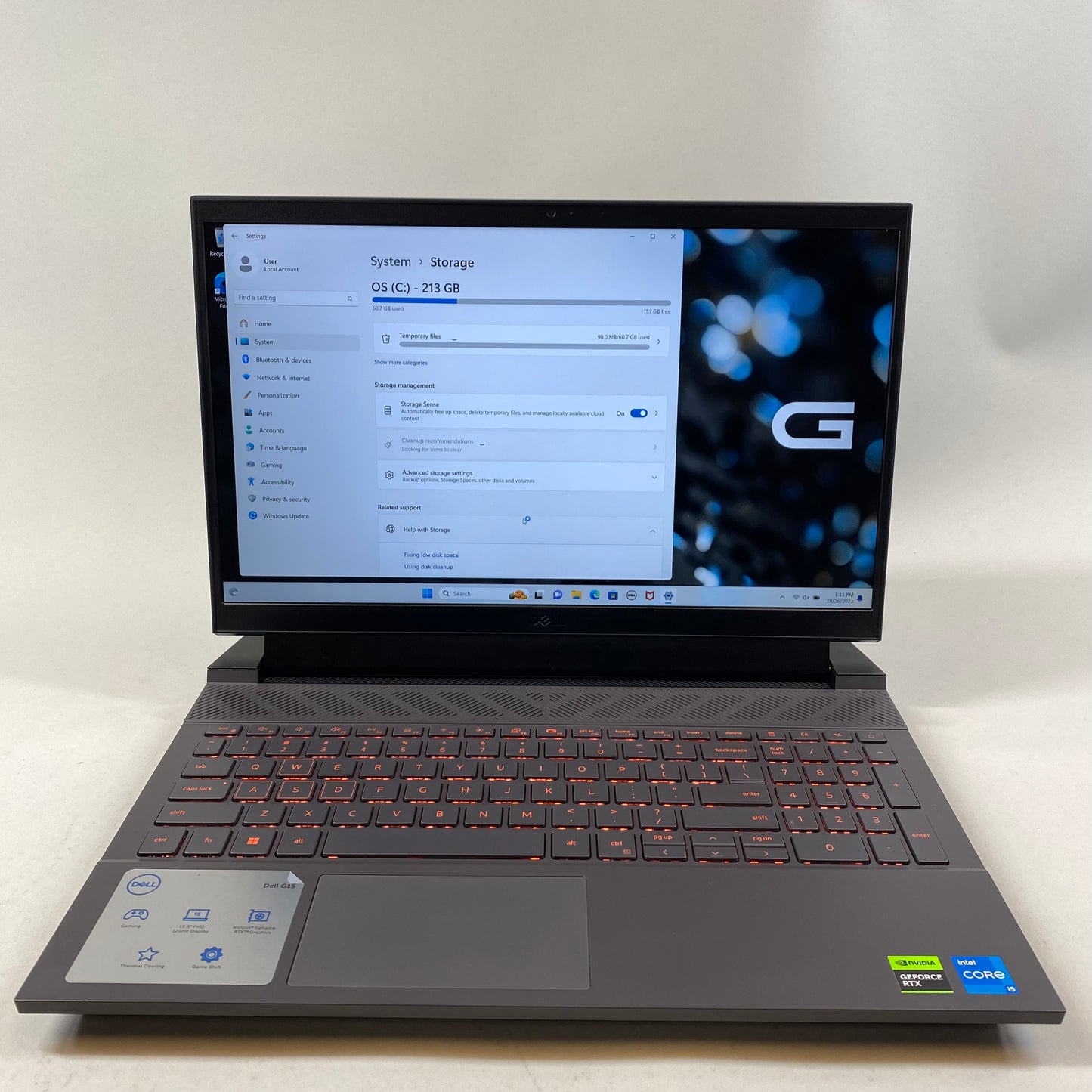 Dell G15 5530 15.6" i5-13450HX 2.4GHz 8GB RAM 256GB SSD NVIDIA GeForce RTX 3050