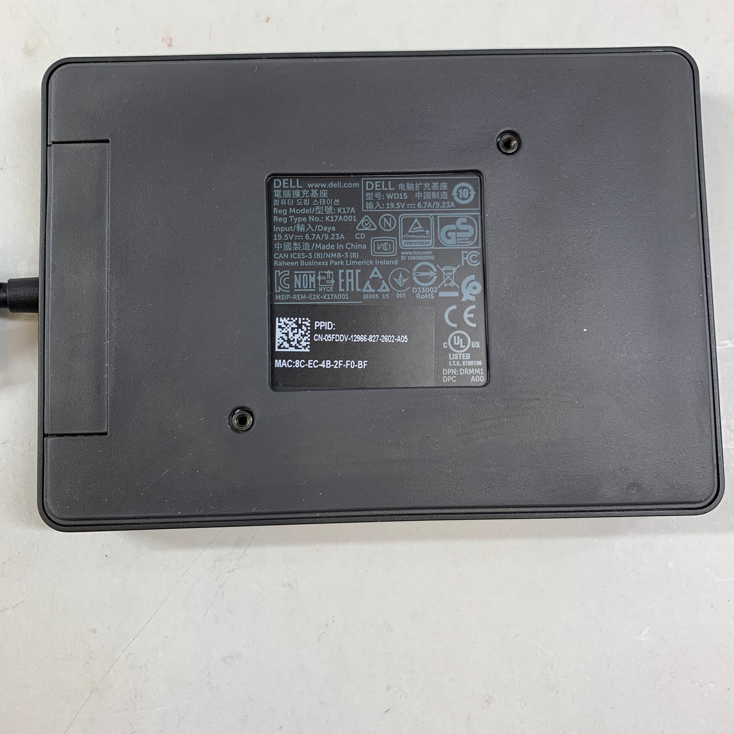 Dell K17A USB C Docking Station K174A001 WD15 HDMI MINI DP VGA