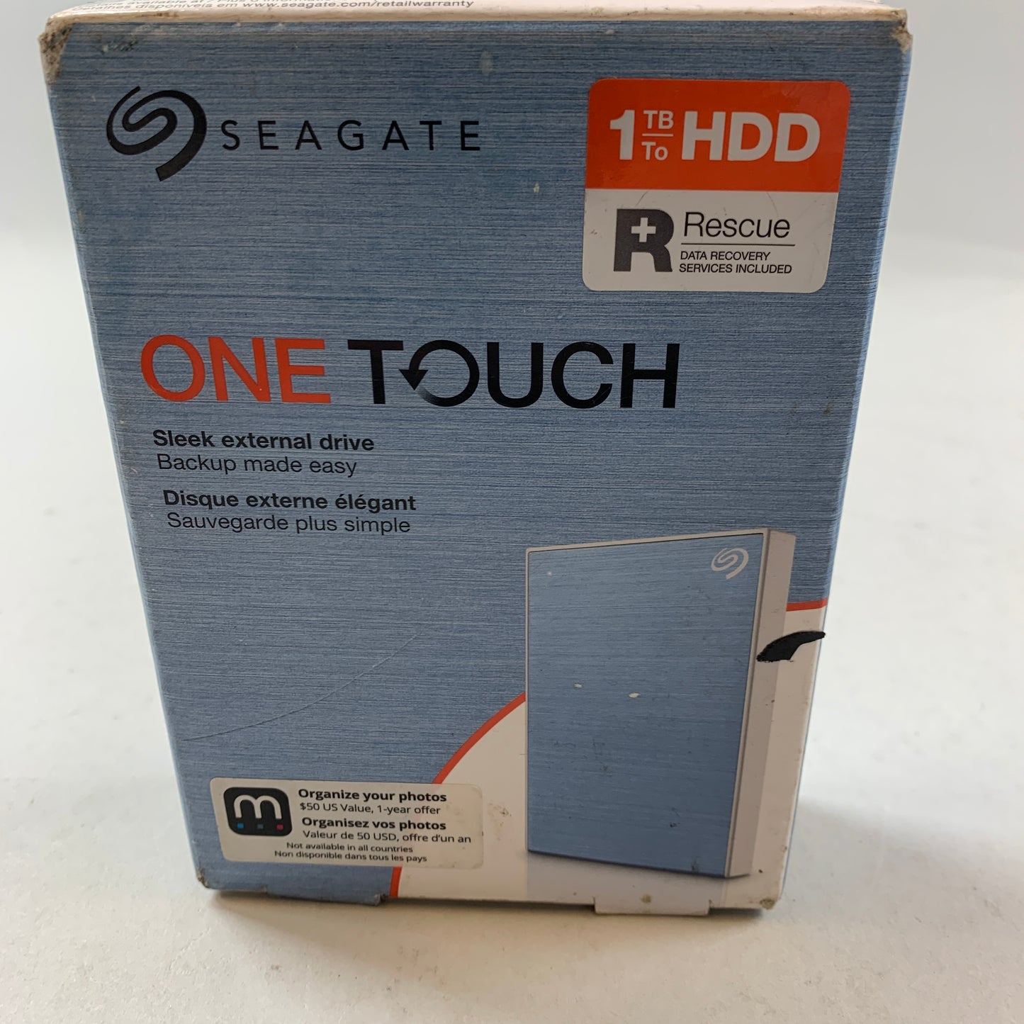 New Seagate One Touch 1TB External Drive STKB1000402 SRD0VN2 Light Blue