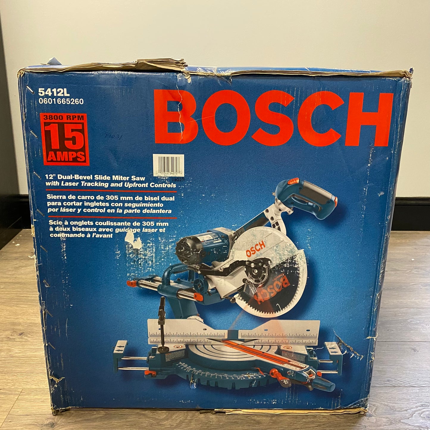 New Bosch 12" Dual Bevel Slide Miter Saw w/ Laser Tracking and Upfront Controls 15-AMPS 3,800 RPM 5412L
