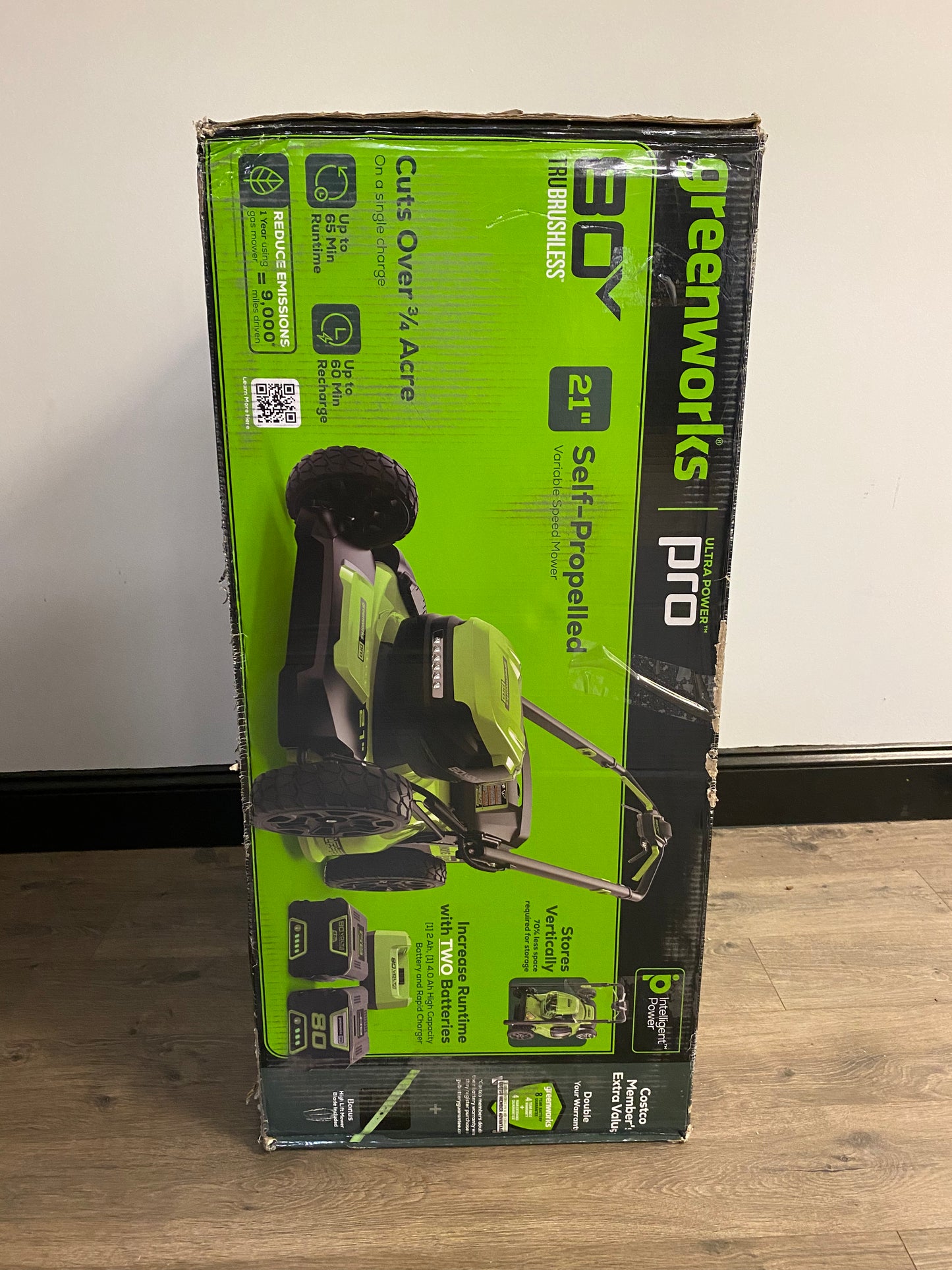Greenworks 80 Volt Cordless Self-Propelled Mower LMB455 Green