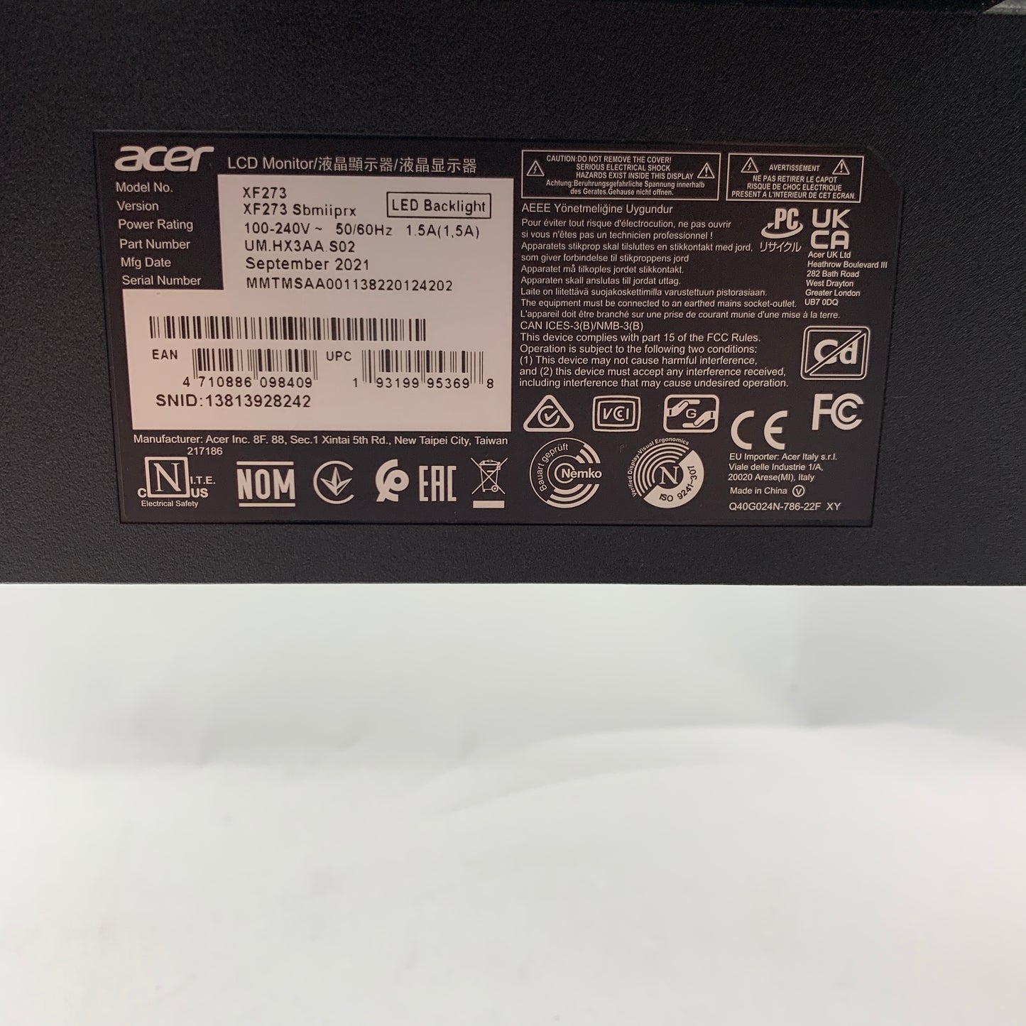 Acer Nitro XF273 Sbmiiprx 27"Full HD Monitor