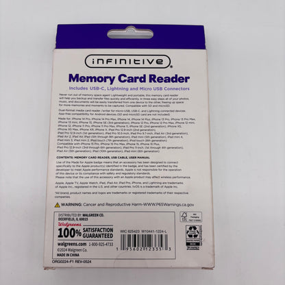 New Infinitive Memory Card Reader USB-C 625423