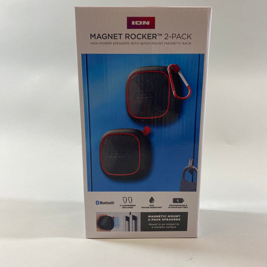 New ION Magnet Rocker 2-Pack Wireless Portable Bluetooth Speaker Black iSP153