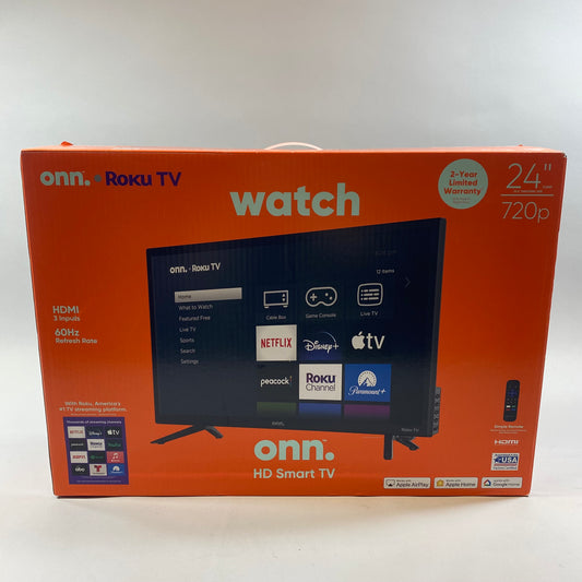 New Onn 24" N22088-CH Roku TV LED 720p Smart TV (2023)