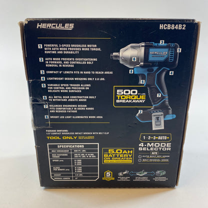 HERCULES HCB84B2 20V 1/2" compact 4- mode impact wrench