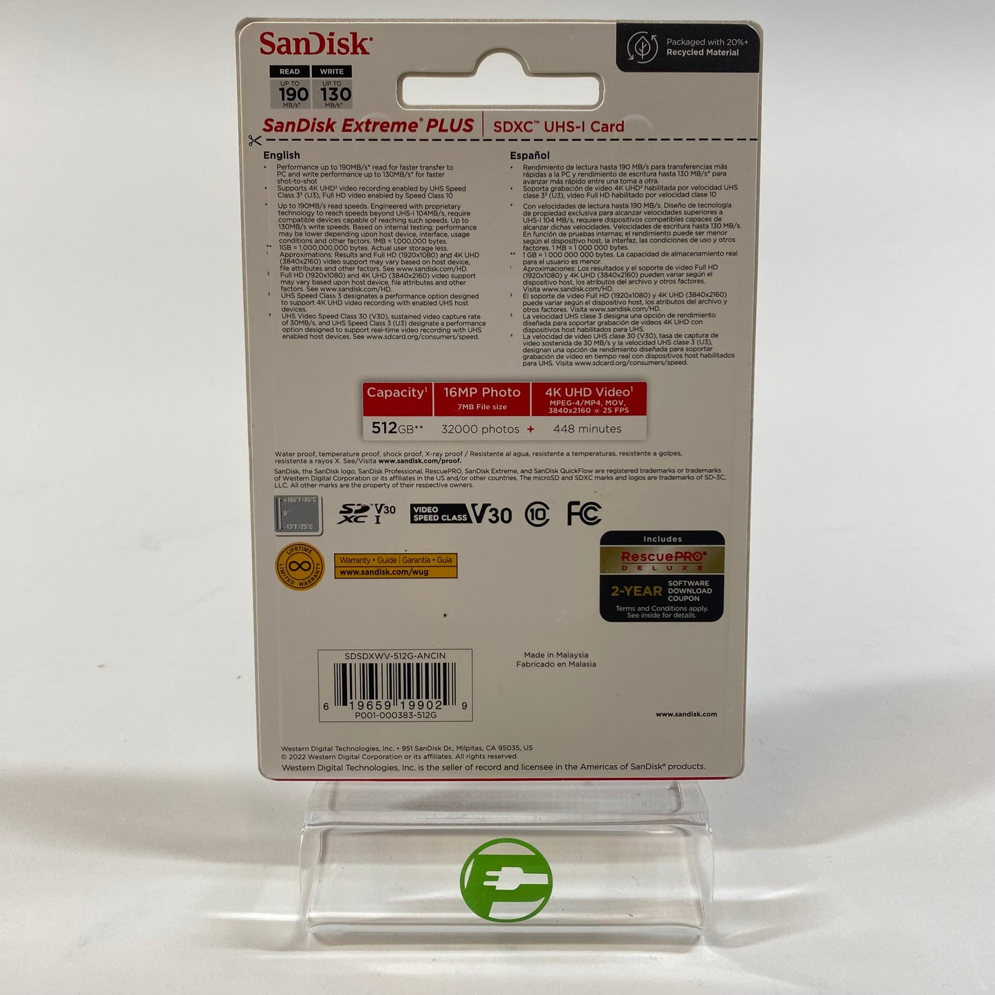 New SanDisk Extreme Plus SDXC UHS-I Memory Card 512 GB