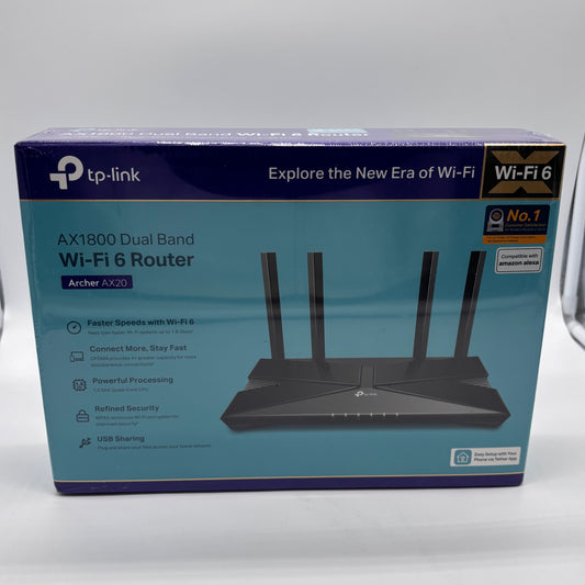 New TP-Link Archer AX20 Dual Band 0150603118 Wi-Fi 6 Router