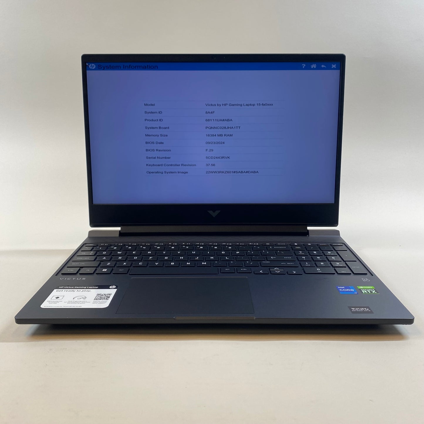 HP Victus 15.6" i7-12650H 2.3GHz 16GB RAM 512GB SSD GeForce RTX 3050 Ti