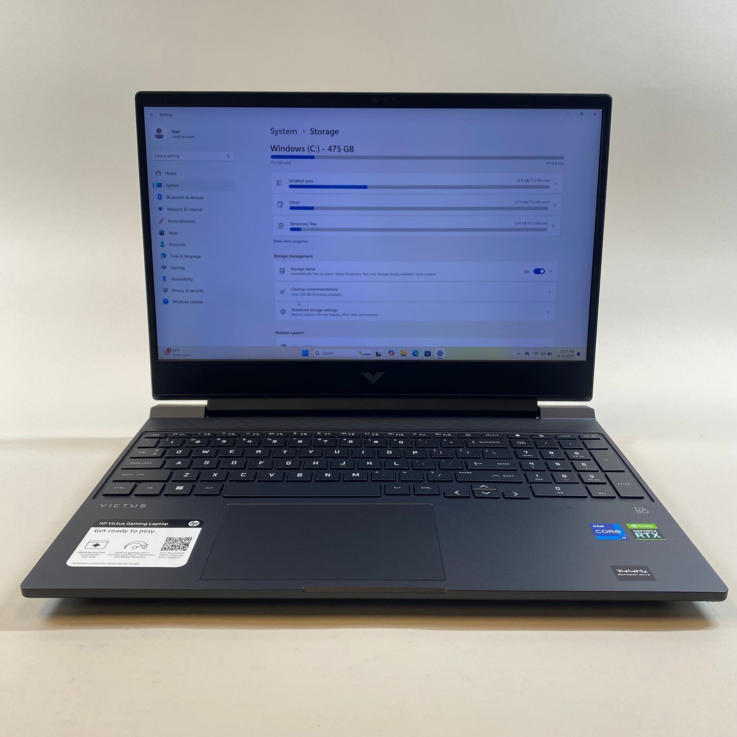 HP Victus 15.6" i7-12650H 2.3GHz 16GB RAM 512GB SSD GeForce RTX 3050 Ti