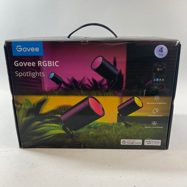 New Govee 4-Pack Waterproof RGBIC Spotlights H7066