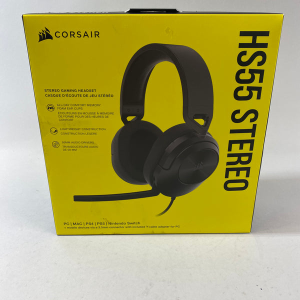 New Corsair HS55 Stereo Wired Over Ear Headphones for PC, MAC, PS4, PS5, Nintendo Switch w/ Microphone