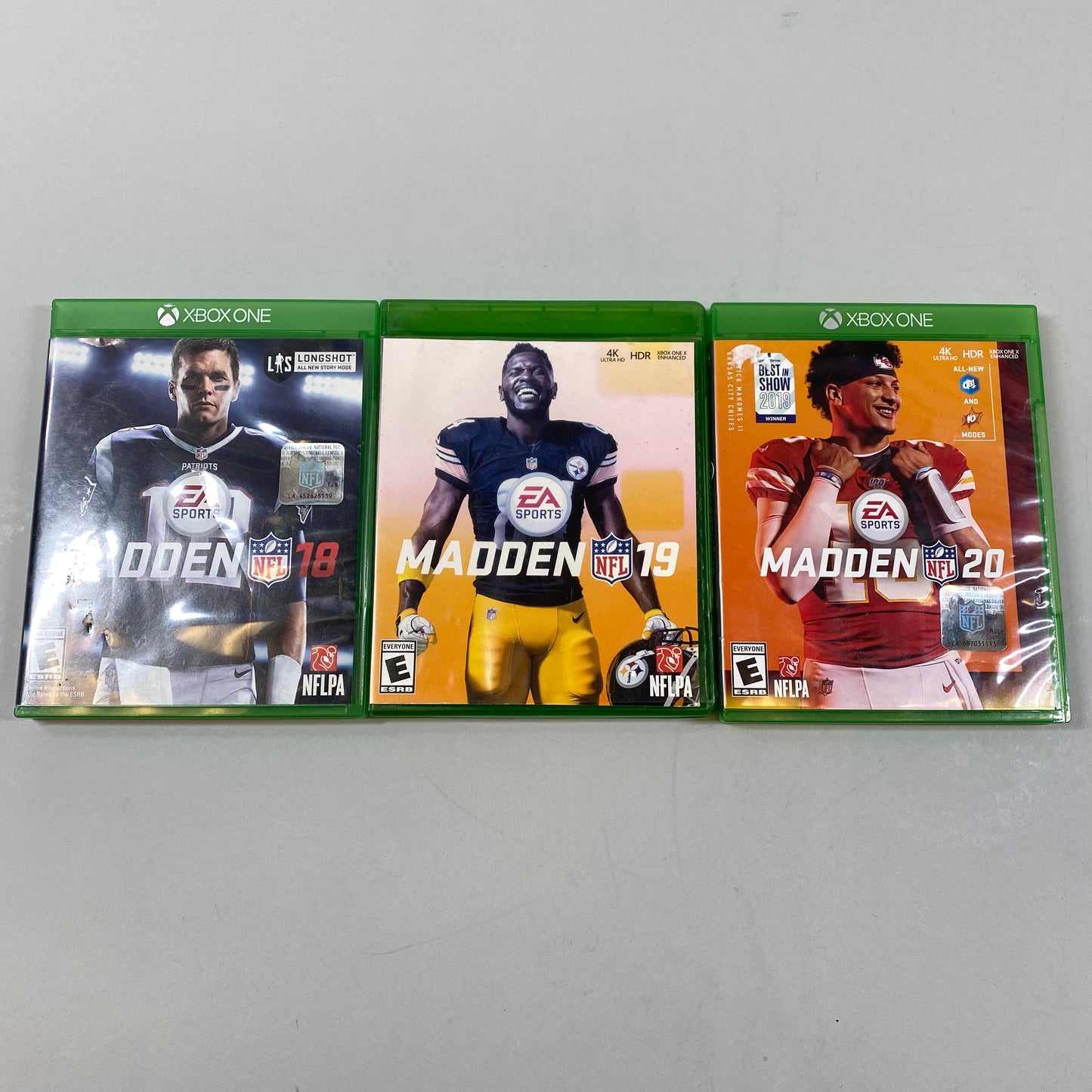 Lot of 3 Microsoft Xbox One Games Madden 18 19 and 20