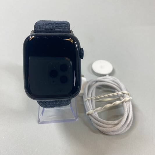 Unlocked Apple Watch Series 9 45MM Midnight Aluminum Braided Solo/Silver A2984