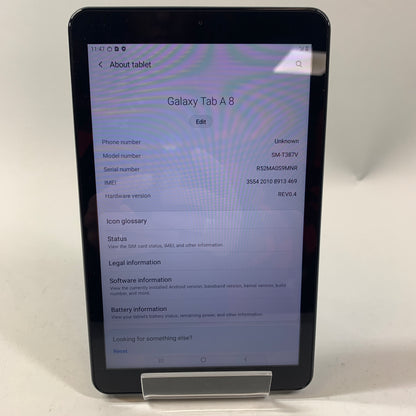 Verizon Samsung Galaxy Tab A 8.0" 32GB Black SM-T387V Clean