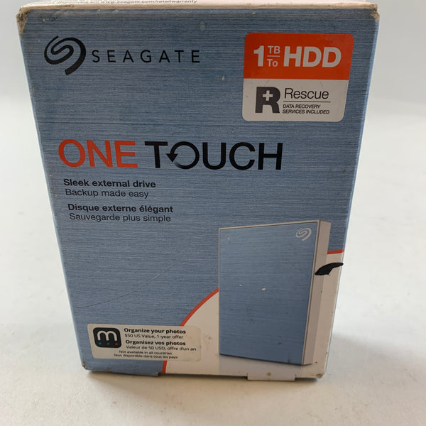 New Seagate One Touch 1TB External Drive STKB1000402 SRD0VN2 Light Blue