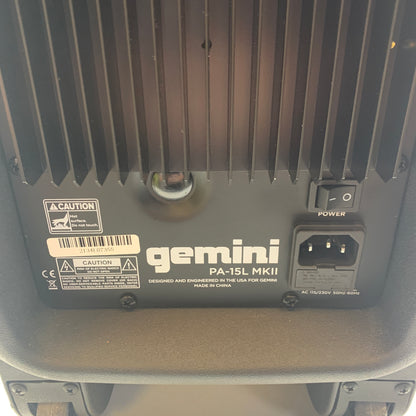 Gemini PA-15LMKII 2,000W 15" Powered Speaker Wireless Bluetooth
