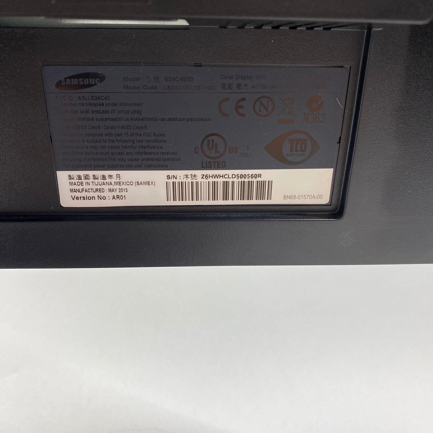 Samsung 24" S24C450D LED-Lit Monitor Black