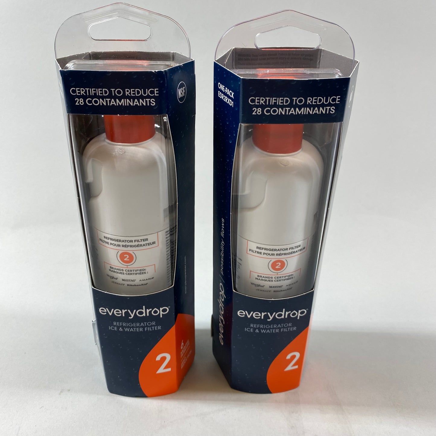 Lot of 2 - Everydrop Refrigerator Ice & Water Filter EDR2RXD1