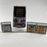 Game Boy Color Handheld Gaming Console Clear Purple CGB-001 Bundle
