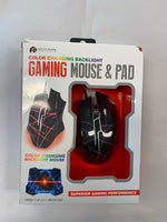 Fine Life Audio Products Color Changing Backlight Gamin Mouse & Pad-New
