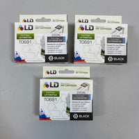 Lot of 3-LD Recycled Ink Cartridge LD-T069120 Black- New in Box