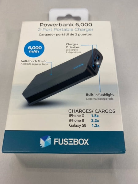 FuseBox 6000 mAh USB Power Bank - New