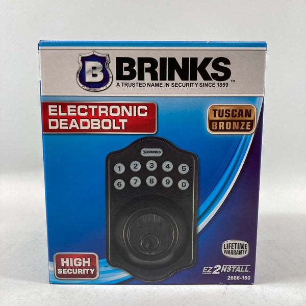 Brand New Brinks Electronic Deadbolt Exterior Lock BackLit Entry Keypad Tuscan Bronze