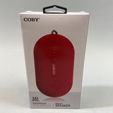 Coby Wireless Bluetooth Waterproof Speaker CSBT-351-RED - New